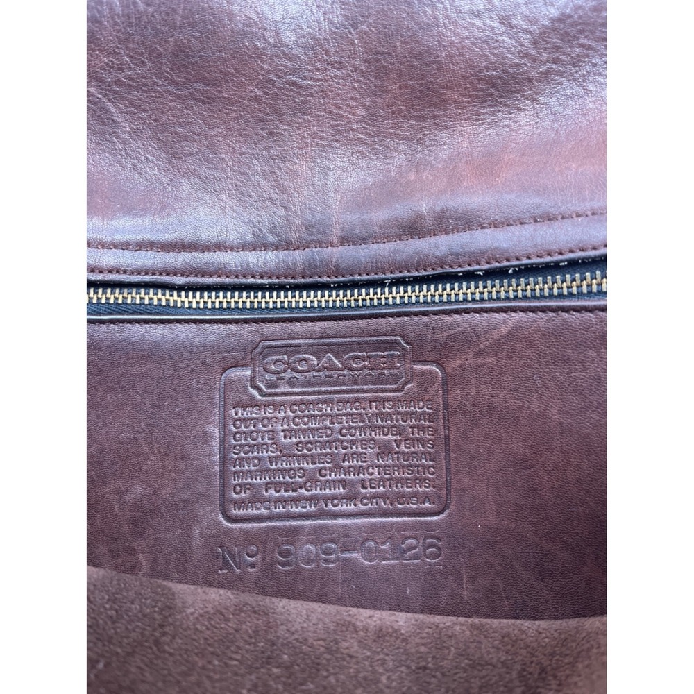 Vintage Coach Brown Leather Messenger Crossbody Bag NYC Made 909-0126 Mahogany - Picture 7 of 12